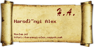 Harsányi Alex névjegykártya